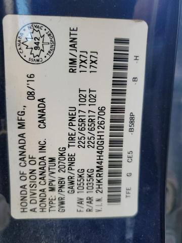 Photo 14 from auction – 2016 HONDA CR-V SE with VIN 2HKRM4H40GH126706