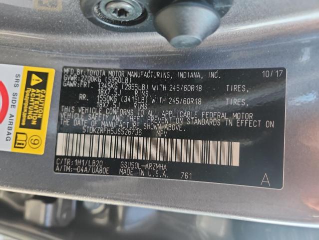 صورة رقم 14 من المزاد - 2018 TOYOTA HIGHLANDER مع VIN 5TDKZRFH5JS526736
