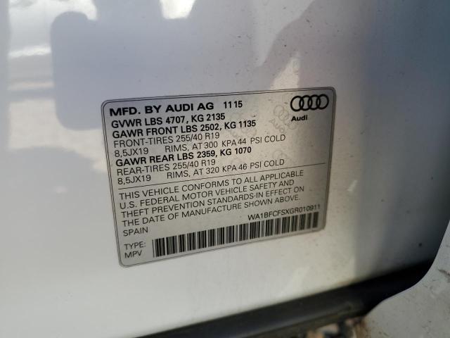 Photo 14 from auction – 2016 AUDI Q3 PREMIUM with VIN WA1BFCFSXGR010911