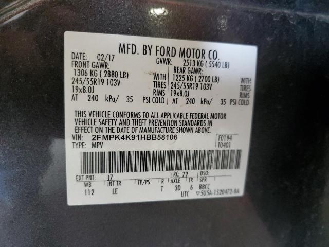 Photo 14 from auction – 2017 FORD EDGE TITAN with VIN 2FMPK4K91HBB58106
