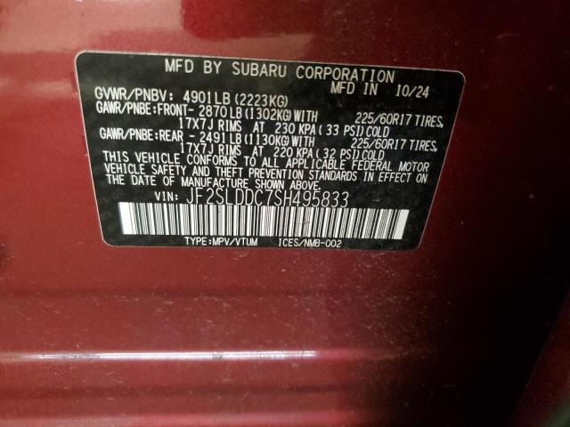 Photo 14 from auction – 2025 SUBARU FORESTER P with VIN JF2SLDDC7SH495833