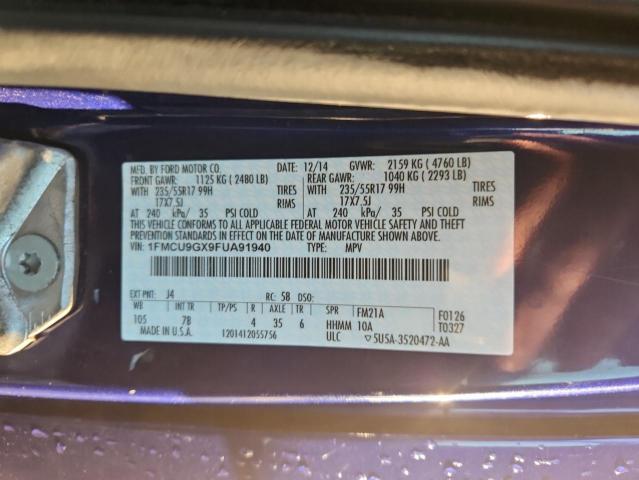 Photo 14 from auction – 2015 FORD ESCAPE SE with VIN 1FMCU9GX9FUA91940