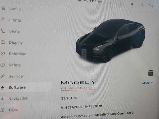 Photo 9 from auction – 2022 TESLA MODEL Y with VIN 7SAYGDEF7NF557079