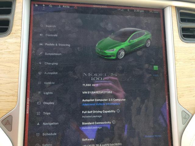 Photo 9 from auction – 2018 TESLA MODEL S with VIN 5YJSA1E21JF271352