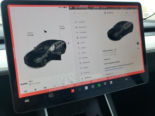 Photo 9 from auction – 2020 TESLA MODEL 3 with VIN 5YJ3E1EBXLF744659