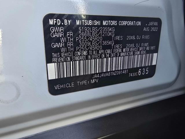 Photo 10 from auction – 2022 MITS OUTLANDER SEL with VIN JA4J4VA81NZ091481