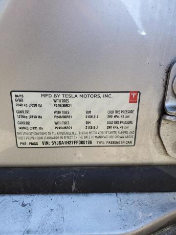 Photo 14 from auction – 2015 TESLA MODEL S 85D with VIN 5YJSA1H27FF080196
