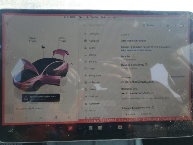 Photo 9 from auction – 2025 TESLA MODEL 3 with VIN 5YJ3E1EA7SF891804