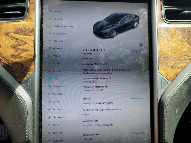 Photo 9 from auction – 2019 TESLA MODEL S with VIN 5YJSA1E28KF339888