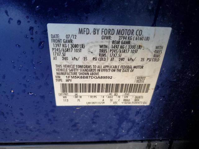 Photo 14 from auction – 2013 FORD EXPLORER with VIN 1FM5K8B87DGA89592