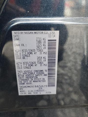 Photo 14 from auction – 2014 NISSAN PATHFINDER with VIN 5N1AR2MN2EC665429