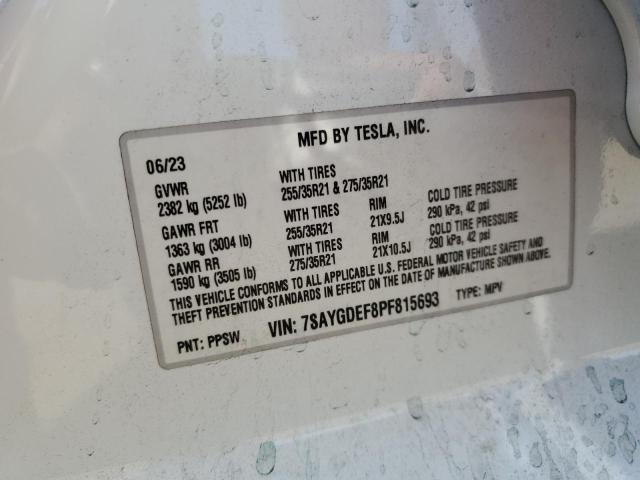 Photo 14 from auction – 2023 TESLA MODEL Y with VIN 7SAYGDEF8PF815693
