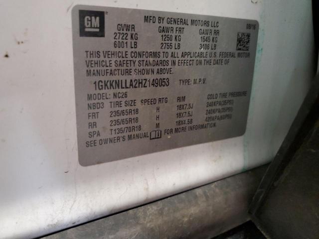 Photo 10 from auction – 2017 GMC ACADIA SLE with VIN 1GKKNLLA2HZ149053