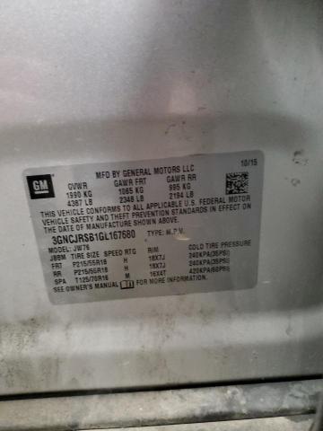 Photo 14 from auction – 2016 CHEVROLET TRAX LTZ with VIN 3GNCJRSB1GL167680