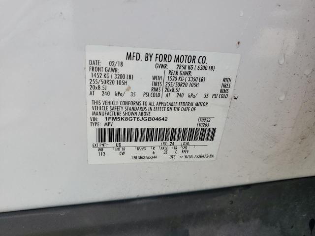 Photo 14 from auction – 2018 FORD EXPLORER S with VIN 1FM5K8GT6JGB04642