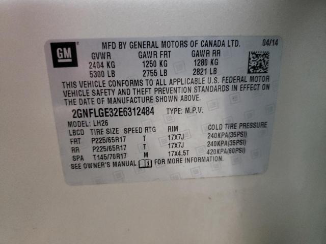 Photo 14 from auction – 2014 CHEVROLET EQUINOX LT with VIN 2GNFLGE32E6312484