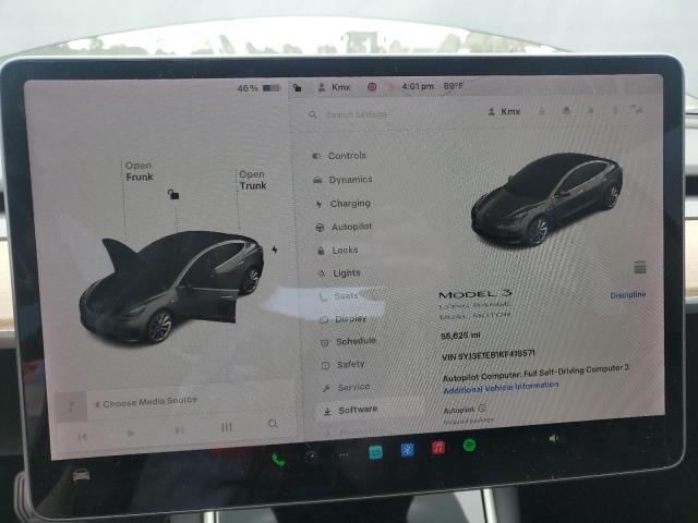 Photo 9 from auction – 2019 TESLA MODEL 3 with VIN 5YJ3E1EB1KF418571