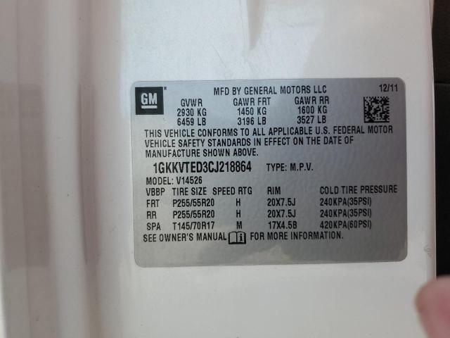 Photo 14 from auction – 2012 GMC ACADIA DEN with VIN 1GKKVTED3CJ218864