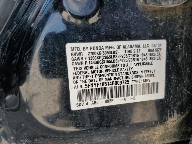 Photo 14 from auction – 2004 HONDA PILOT EXL with VIN 5FNYF18514B009725
