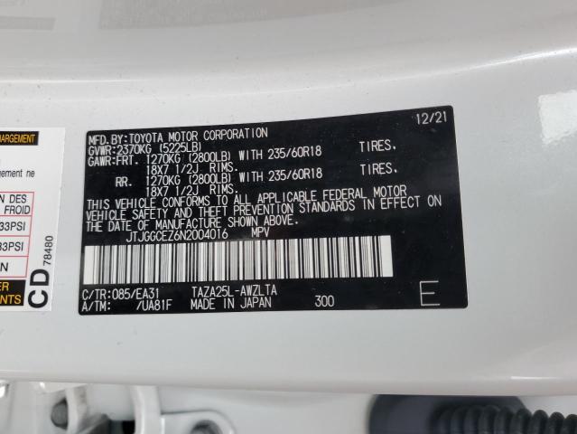 Photo 14 from auction – 2022 LEXUS NX 350 with VIN JTJGGCEZ6N2004016