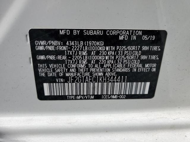 Photo 14 from auction – 2019 SUBARU CROSSTREK with VIN JF2GTAEC1KH344411