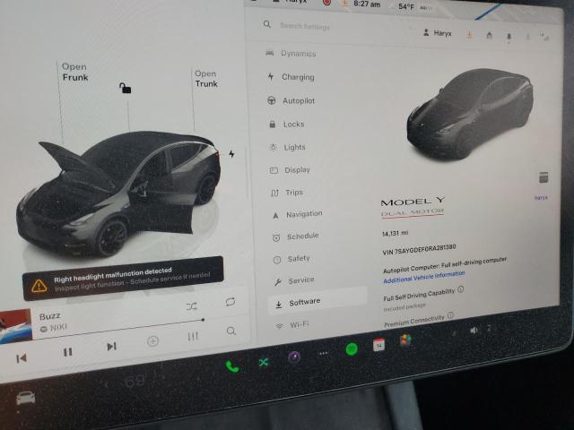 Photo 9 from auction – 2024 TESLA MODEL Y with VIN 7SAYGDEF0RA281380