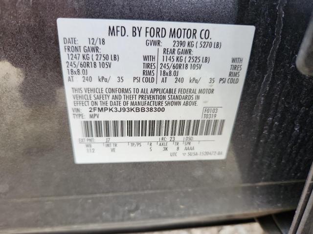 Photo 14 from auction – 2019 FORD EDGE SEL with VIN 2FMPK3J93KBB38300