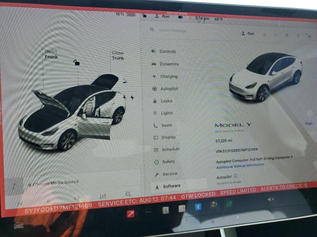 Photo 9 from auction – 2021 TESLA MODEL Y with VIN 5YJYGDED7MF121469