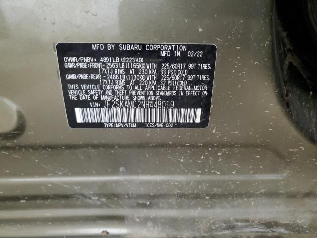 Photo 14 from auction – 2022 SUBARU FORESTER W with VIN JF2SKAMC2NH448019