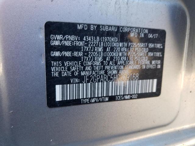 Photo 14 from auction – 2017 SUBARU CROSSTREK with VIN JF2GPABC5HG269168