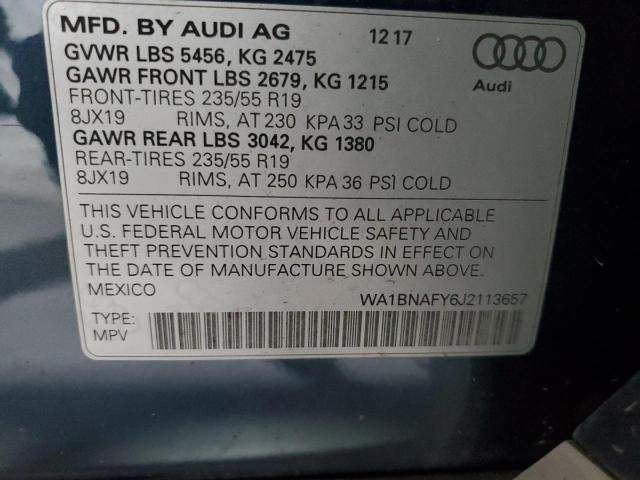 Photo 14 from auction – 2018 AUDI Q5 PREMIUM with VIN WA1BNAFY6J2113657