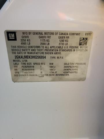 Photo 14 from auction – 2017 GMC TERRAIN SL with VIN 2GKALMEK3H6296894