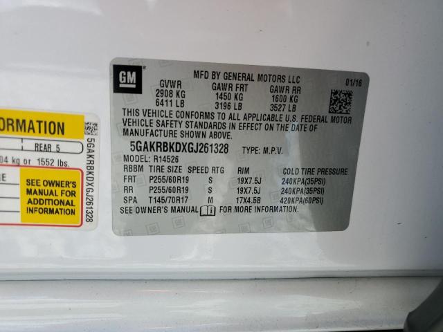 Photo 14 from auction – 2016 BUICK ENCLAVE with VIN 5GAKRBKDXGJ261328