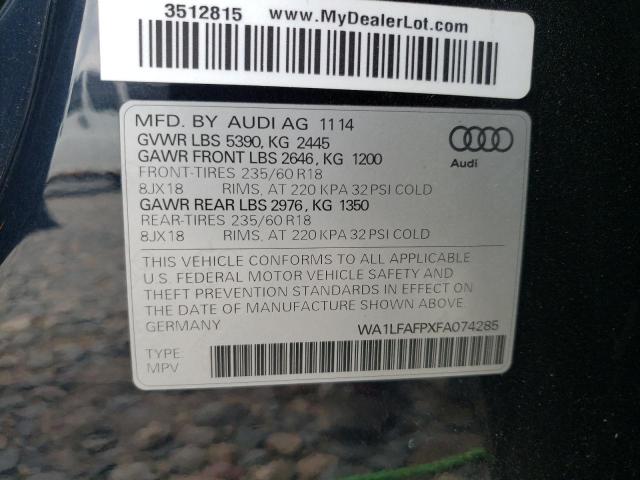 Фото 14 с аукциона – 2015 AUDI Q5 PREMIUM с VIN WA1LFAFPXFA074285