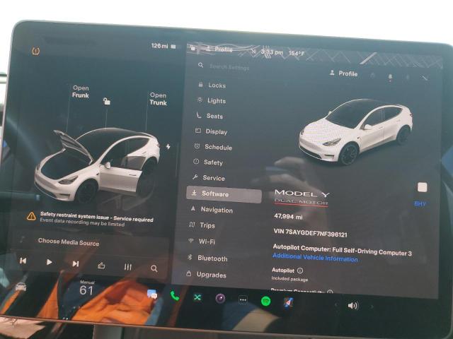 Photo 9 from auction – 2022 TESLA MODEL Y with VIN 7SAYGDEF7NF396121
