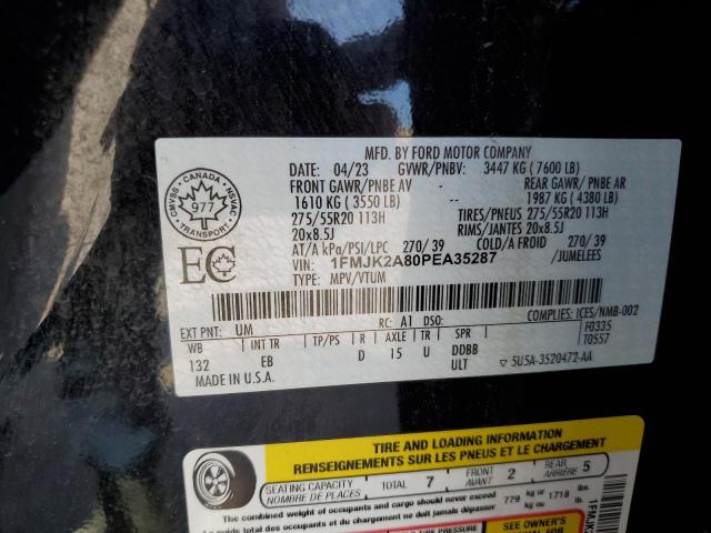 Photo 14 from auction – 2023 FORD EXPEDITION with VIN 1FMJK2A80PEA35287