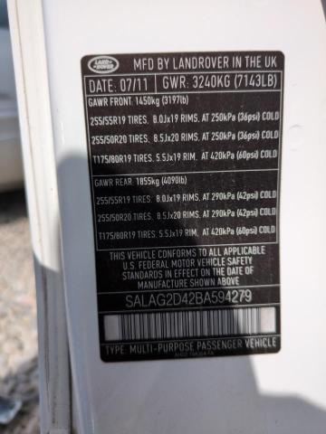 Photo 14 from auction – 2011 LAND ROVER LR4 HSE with VIN SALAG2D42BA594279