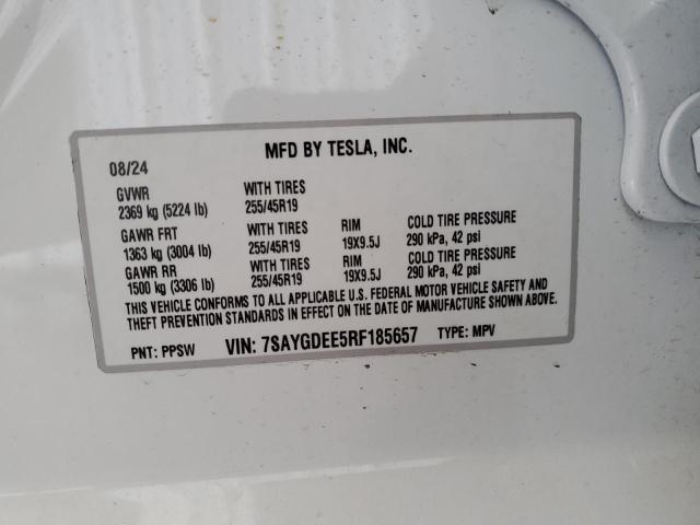 Photo 14 from auction – 2024 TESLA MODEL Y with VIN 7SAYGDEE5RF185657