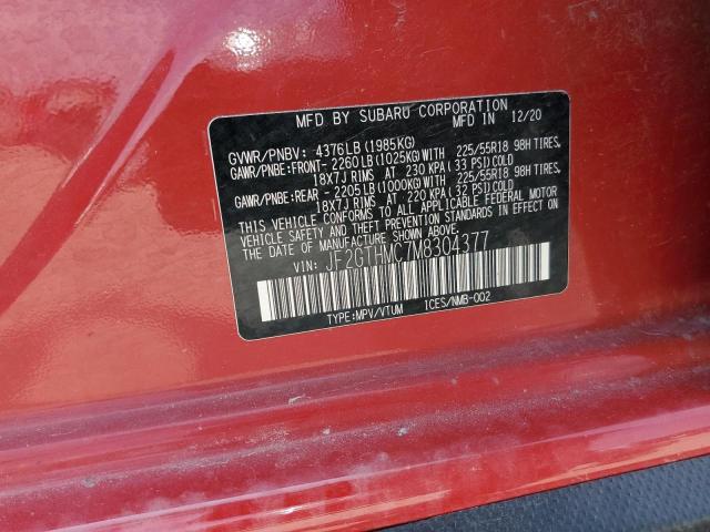 Photo 14 from auction – 2021 SUBARU CROSSTREK with VIN JF2GTHMC7M8304377