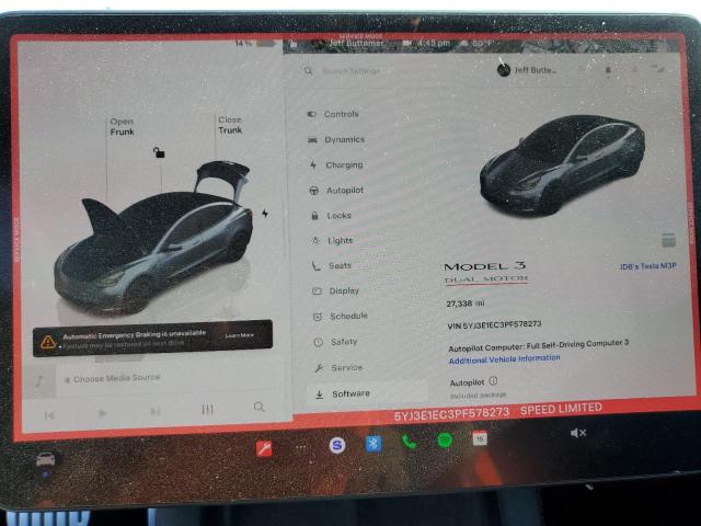 Photo 9 from auction – 2023 TESLA MODEL 3 with VIN 5YJ3E1EC3PF578273