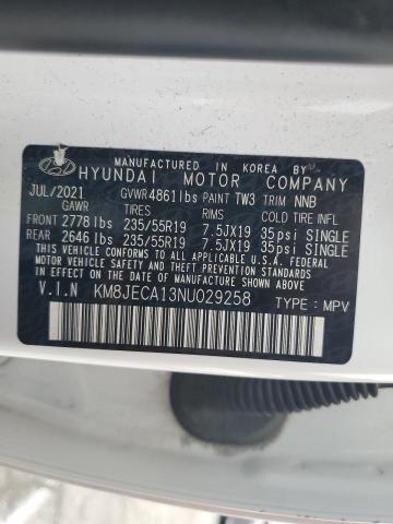 Photo 14 from auction – 2022 HYUNDAI TUCSON LIM with VIN KM8JECA13NU029258