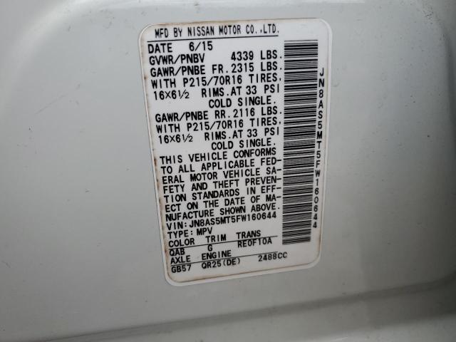 Photo 14 from auction – 2015 NISSAN ROGUE SELECT S with VIN JN8AS5MT5FW160644