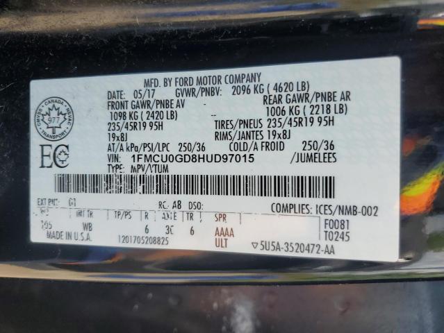 Photo 14 from auction – 2017 FORD ESCAPE SE with VIN 1FMCU0GD8HUD97015