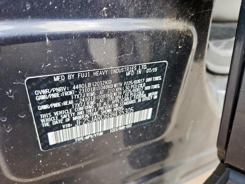 Photo 14 from auction – 2016 SUBARU FORESTER 2 with VIN JF2SJARC6GH435305