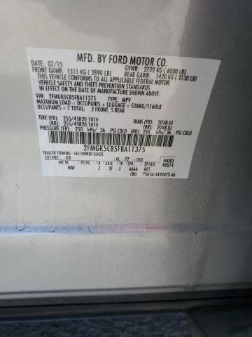 Photo 14 from auction – 2015 FORD FLEX SEL with VIN 2FMGK5C85FBA11375