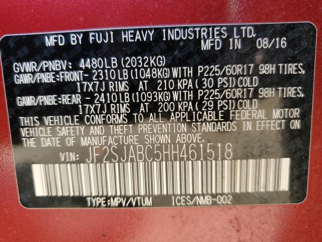 Photo 14 from auction – 2017 SUBARU FORESTER 2 with VIN JF2SJABC5HH461518