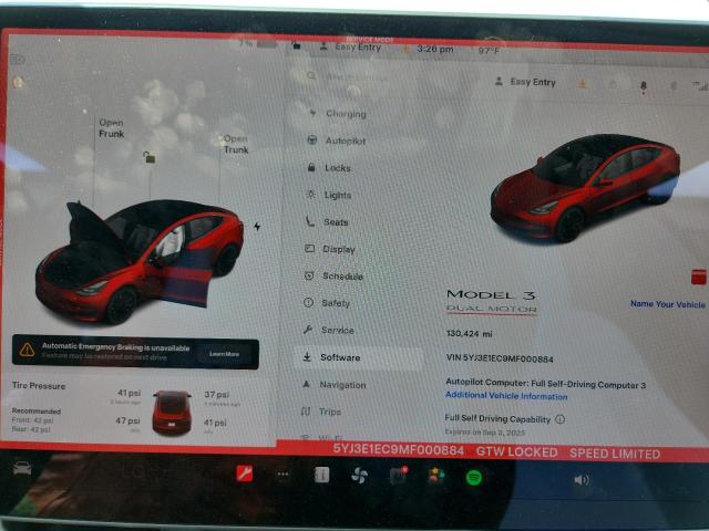 Photo 9 from auction – 2021 TESLA MODEL 3 with VIN 5YJ3E1EC9MF000884