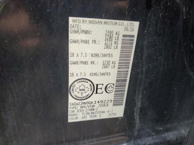 Photo 14 from auction – 2016 NISSAN MURANO S with VIN 5N1AZ2MH9GN149229