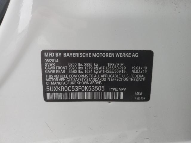 Photo 14 from auction – 2015 BMW X5 XDRIVE3 with VIN 5UXKR0C53F0K53505
