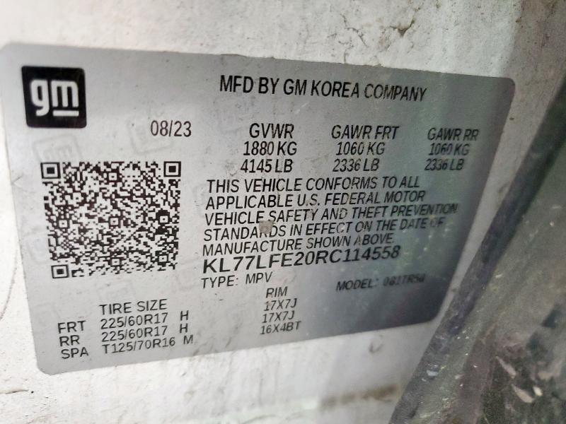 Photo 14 from auction – 2024 CHEVROLET TRAX LS with VIN KL77LFE20RC114558